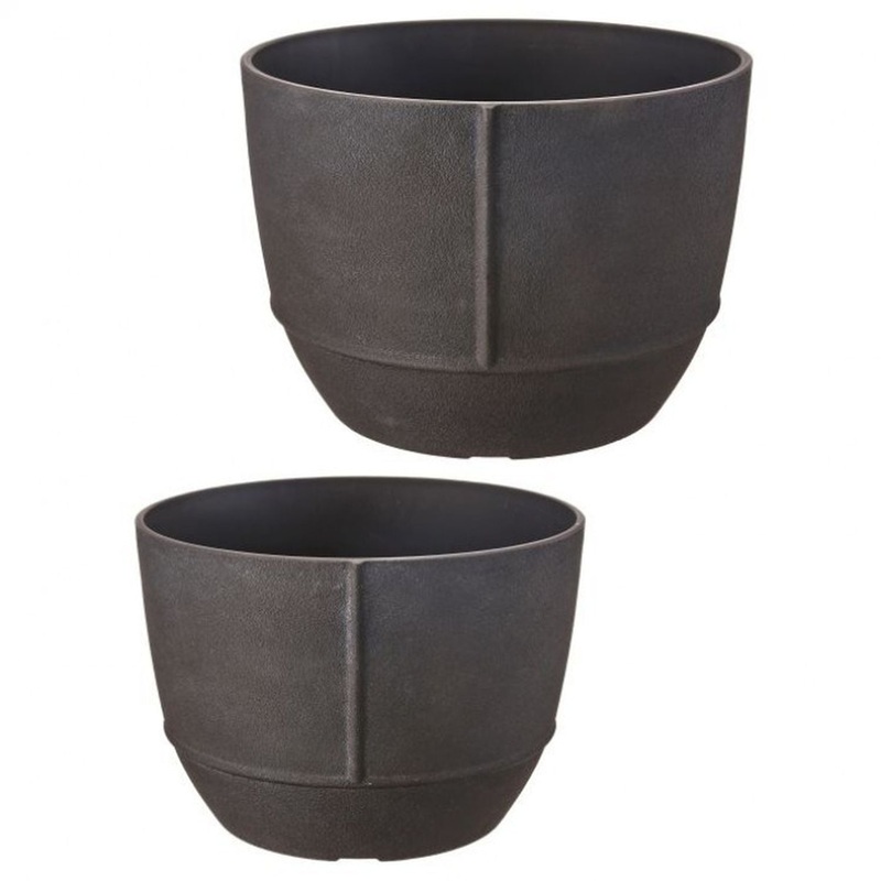 Regency International Fiber Resin Poured Cement Rib Planter 17-20 Set of 2