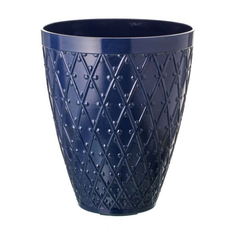 Regency International Resin ‘Ceramic’ Diamond Planter 17 Tall x 14D Blue