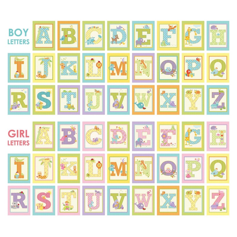 Two’s Company Happi By Dena Animal Alphabet Wall Art w/ 20 Frames & 52 Inserts