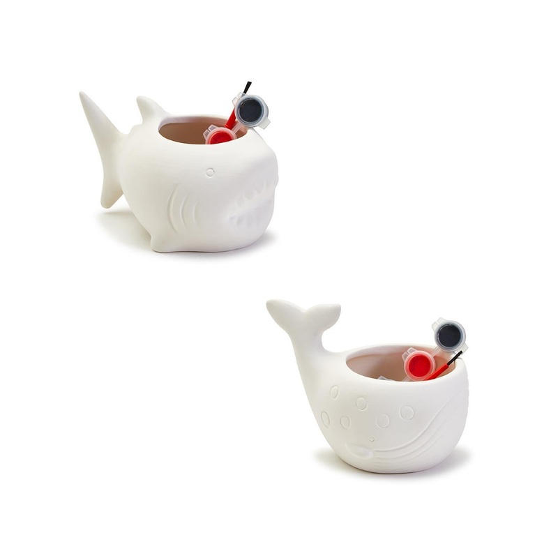 Two’s Company Paint Your Own Sealife Planter Kit, Assorted 2 Designs