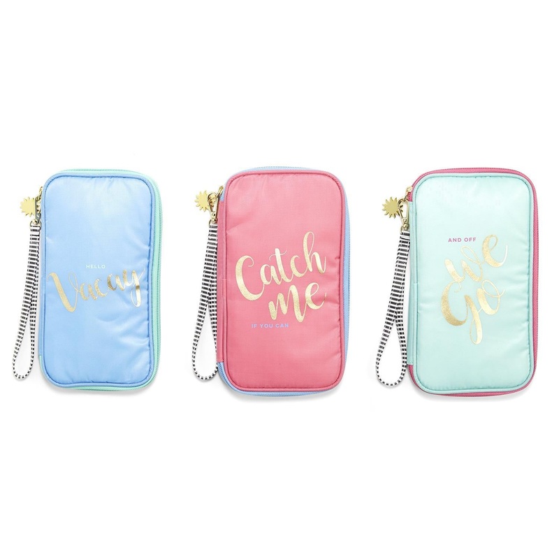 Two’s Company Travel Wallet w/ Inside Pockets & Removable Wristlet Strap, 3 Asst