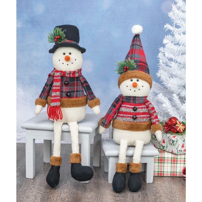 Hanna’s Handiworks Country Charm Snowman Dangle Leg Set Of 2 Assortment