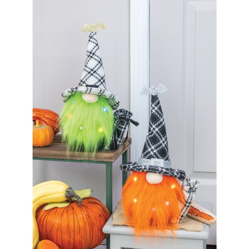 Hanna’s Handiworks Halloween Gnome With Lights Set Of 2 Assortment