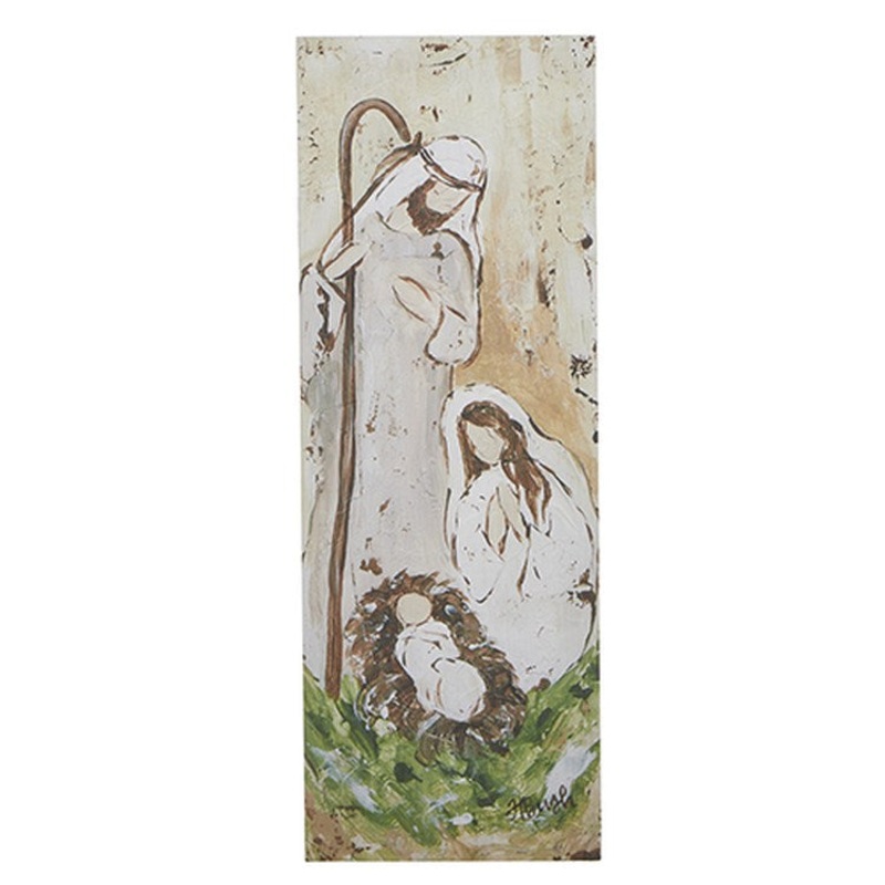 Raz Imports 2022 Holiday In Provence 21.5 Holy Family Wood Wall Art