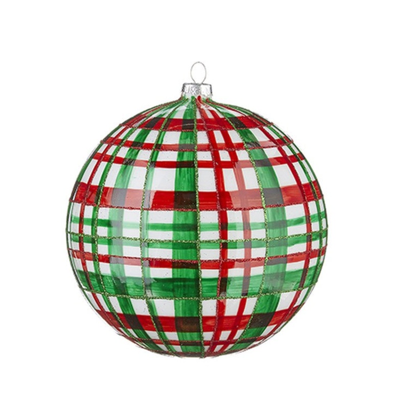 Raz Imports 2022 North Pole Friends 6 Plaid Ball Ornament