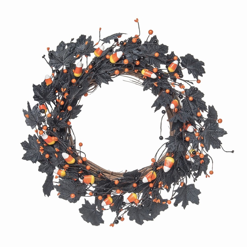 Transpac Candy Corn Spooky Wreath