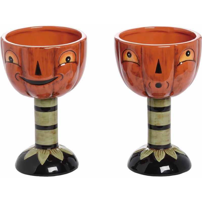 Transpac Dolomite Jack Goblets, Set Of 2