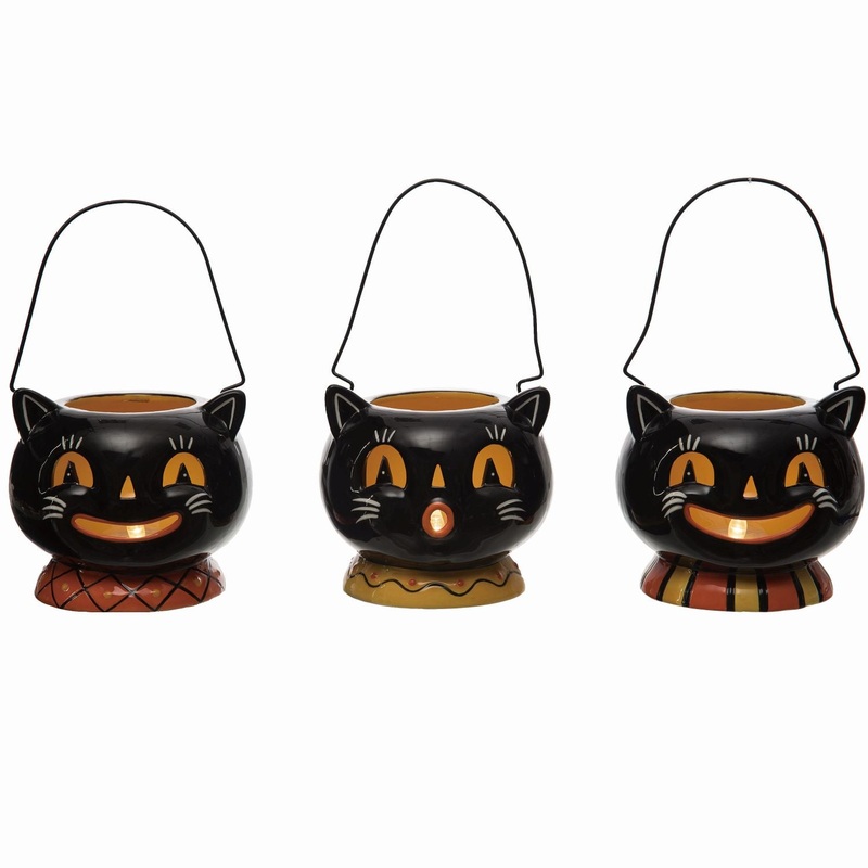 Transpac Dolomite Light Up Cat Decor, Set Of 3, Assortment