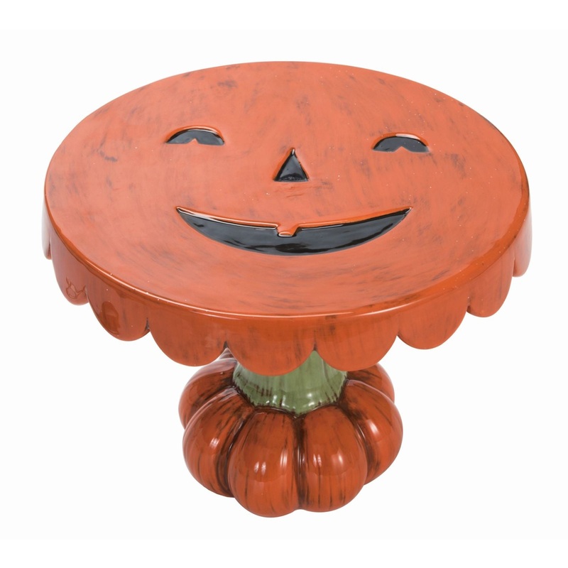 Transpac Dolomite Petal Pumpkin Pedestal