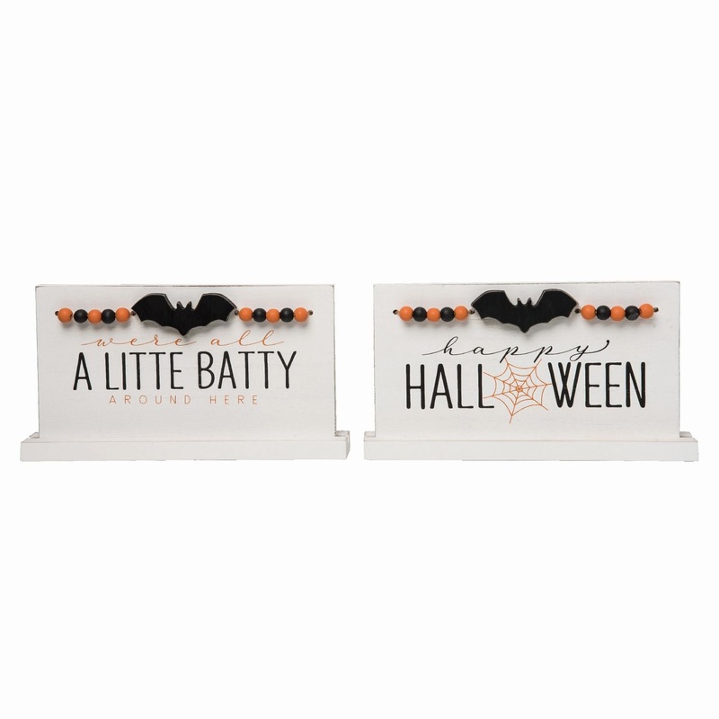 Transpac MDF Batty Halloween Decor, Set Of 2, Assortment