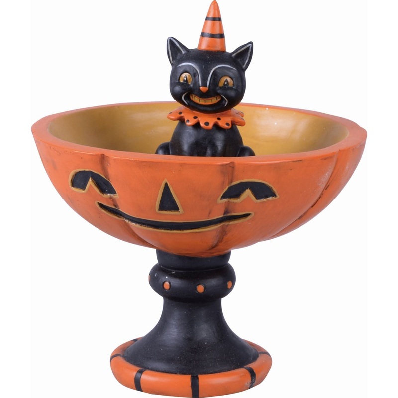 Transpac Resin Black Cat Treat Stand