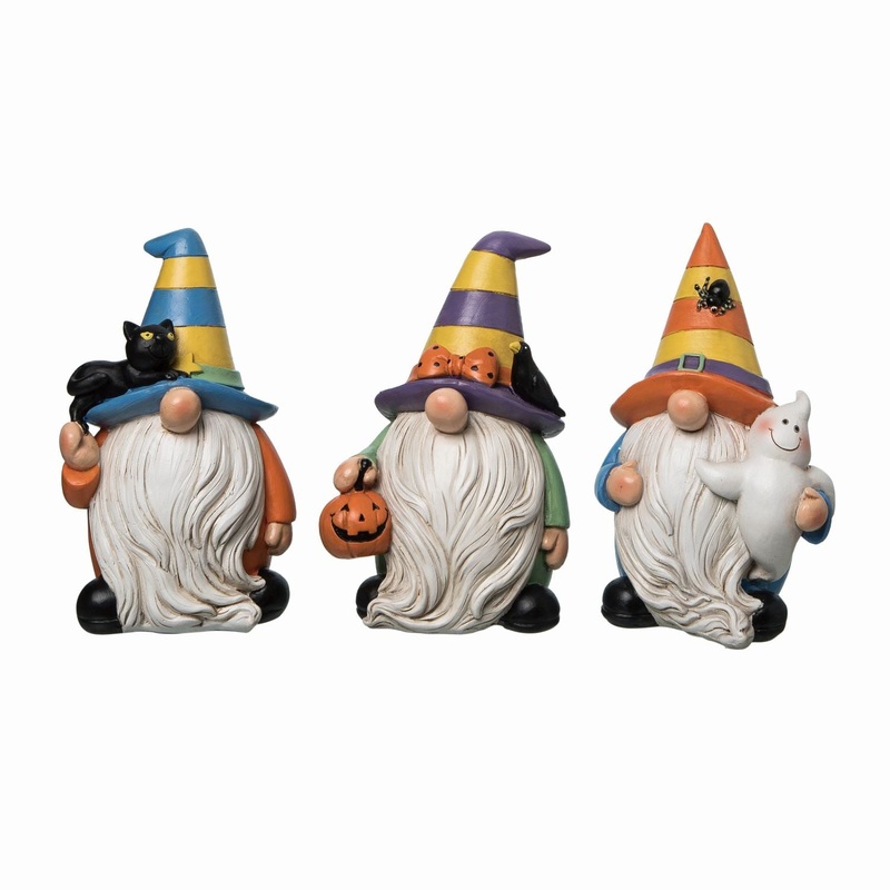 Transpac Resin Candy Color Gnome Figurine, Set Of 3, Assortment