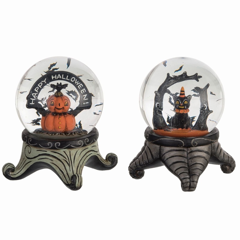 Transpac Resin/Glass Halloween Water Globe, Set Of 2, Assortment