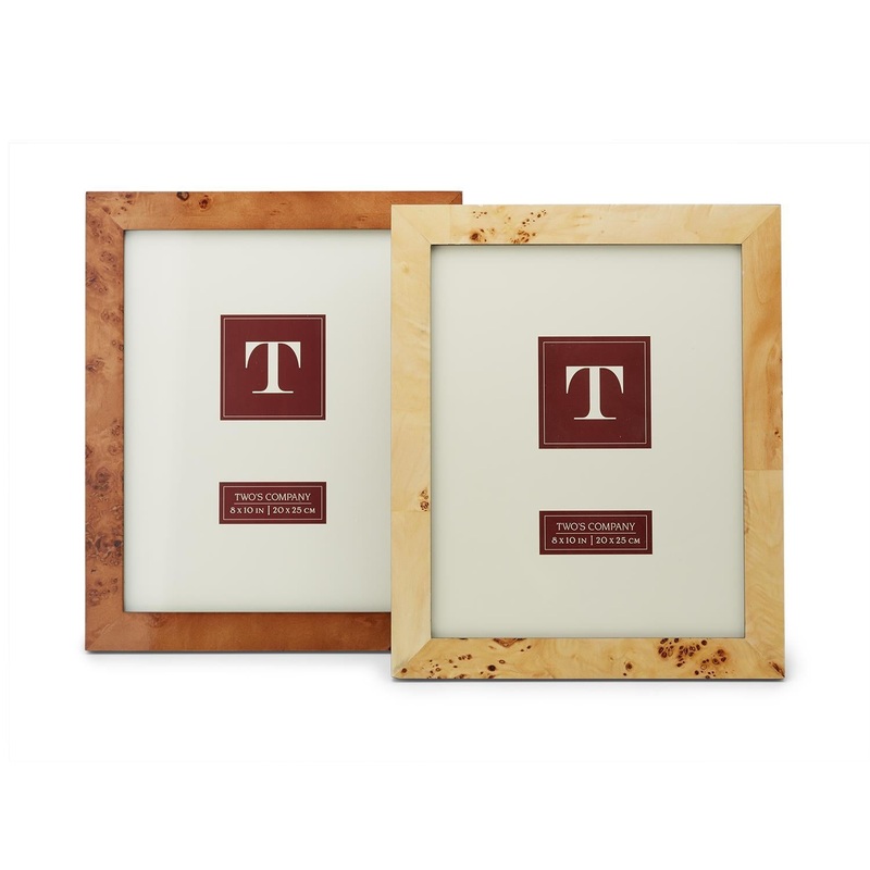 Two’s Company Burled Wood 8 X 10 Photo Frame In Gift Box Assorted 2 Colors