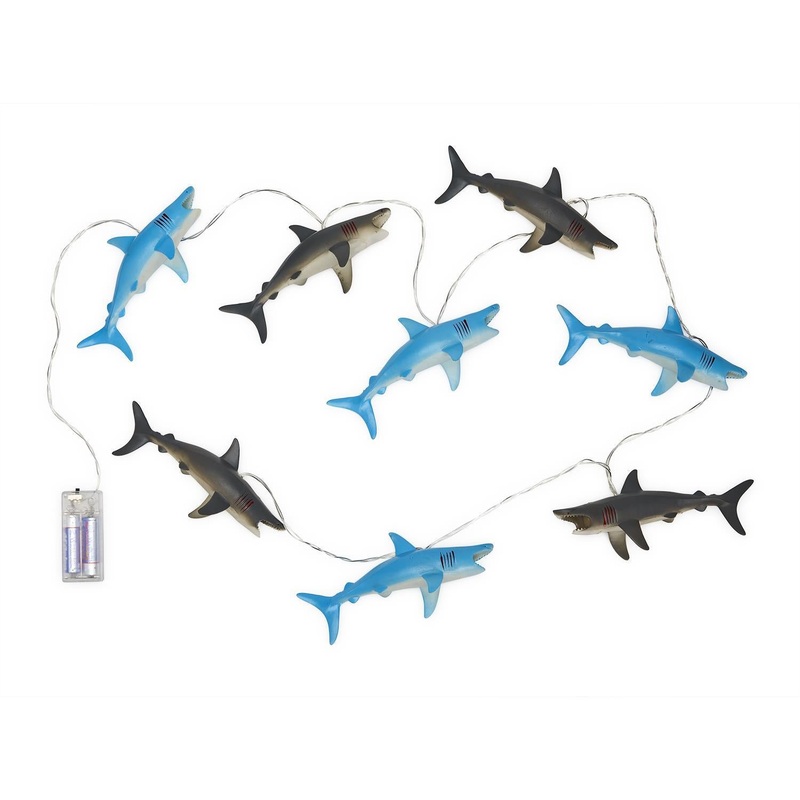 Two’s Company Shark Light Up Garland in Gift Box Includes 8 Sharks