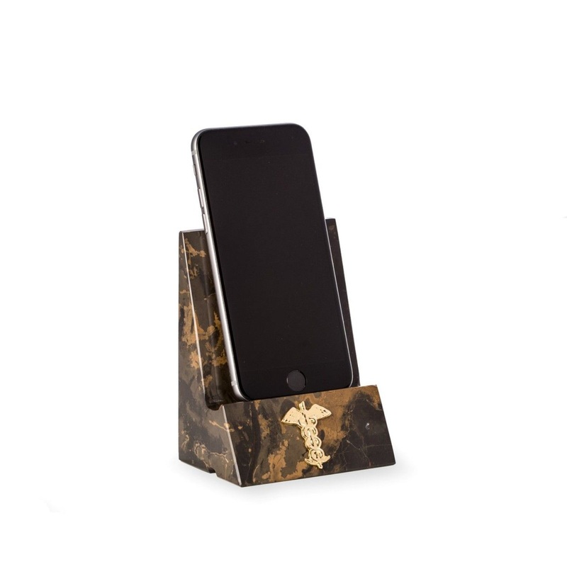 Bey Berk Medical, Tiger Eye Marble Desktop Phone / Cradle