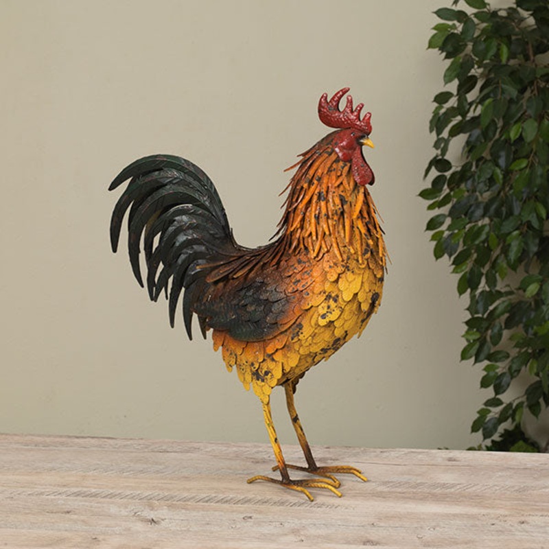 Gerson Company 20H Metal Rooster Figurine