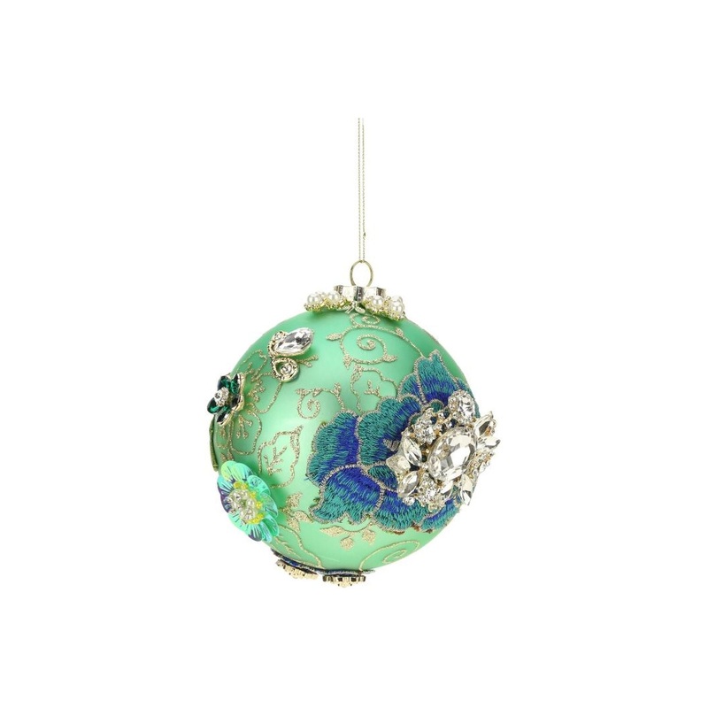 Mark Roberts King’s Jewel Ball Ornament, Turquoise – 5 Inches