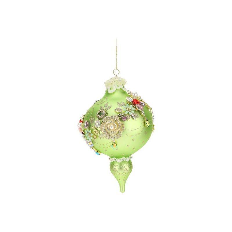 Mark Roberts King’s Jewel Finial Ornament, Green – 8 Inches