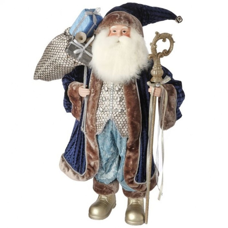 Regency International 36 Winter Blue Santa with Sack & Staff