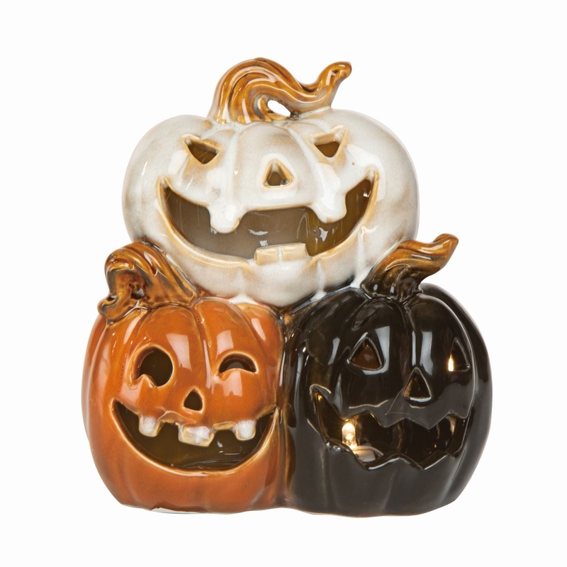 Transpac Ceramic Light Up Jack-O-Lantern Decor