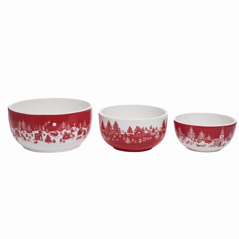 Transpac Dolomite Toile Bowls, Set Of 3