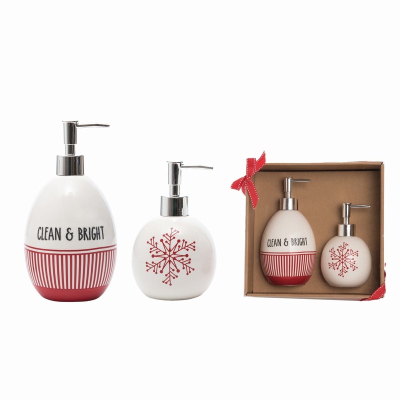 Transpac Hand & Dish Soap Dispensers In Box, Set Of 2