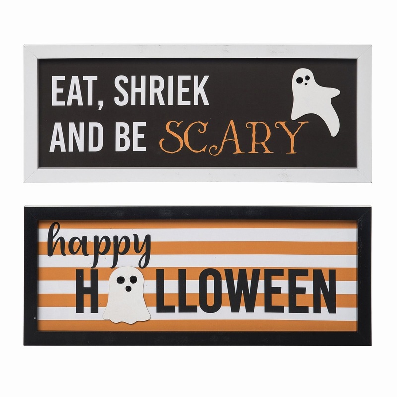 Transpac MDF Ghostly Wall Decor, Set Of 2, Assortment