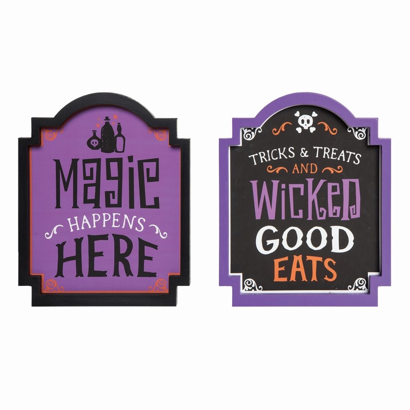 Transpac MDF Shaped Wicked Wall Decor, Set Of 2, Assortment