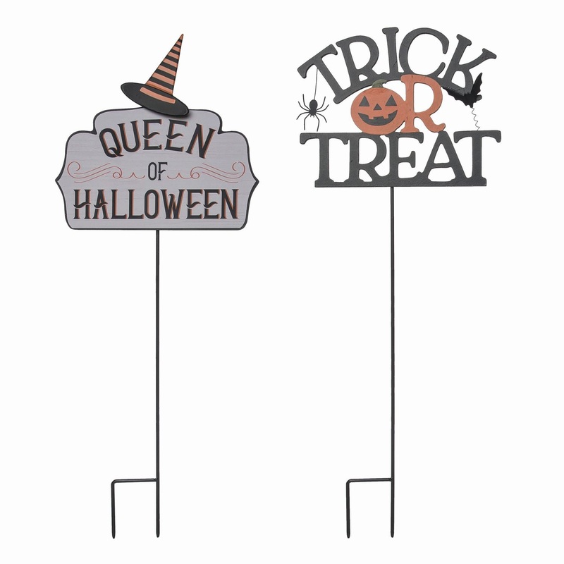 Transpac Metal Halloween Yard Stake, Set Of 2, Assortment
