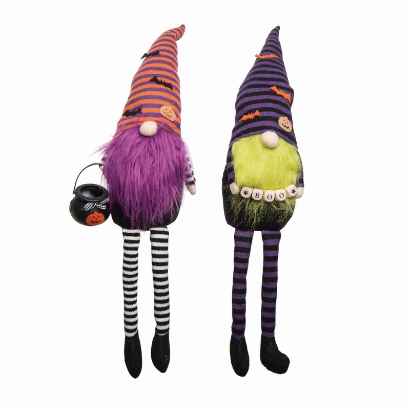 Transpac Plush Colorful Gnome Shelf Sitter, Set Of 2, Assortment