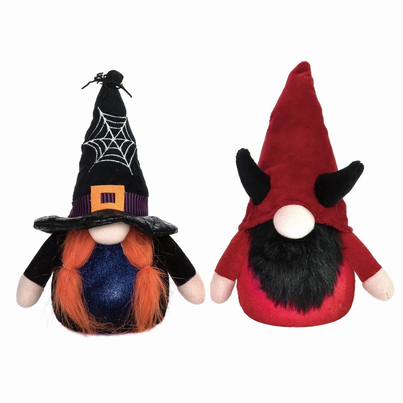 Transpac Plush Light Up Costume Gnome Sitter, Set Of 2, Assortment