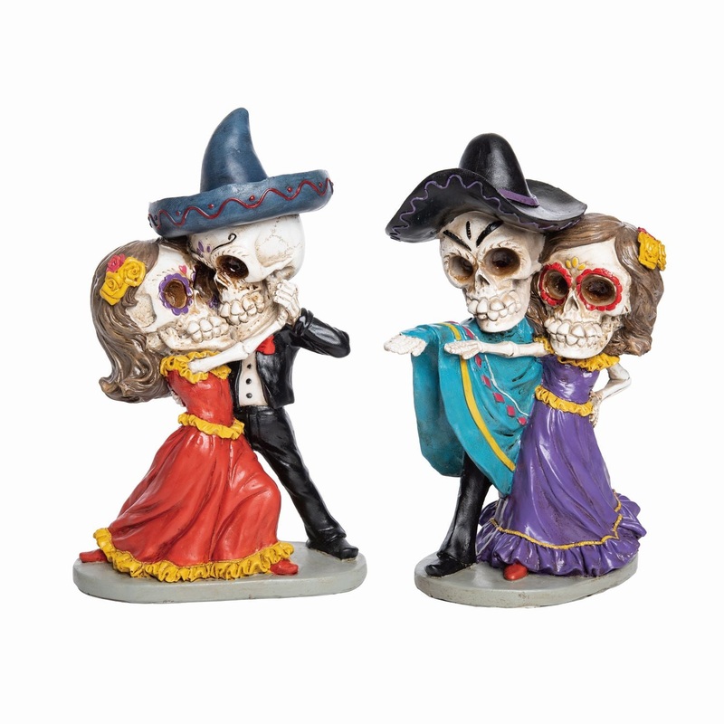 Transpac Resin Day Of The Dead Couple Decor, Set Of 2, Assortment
