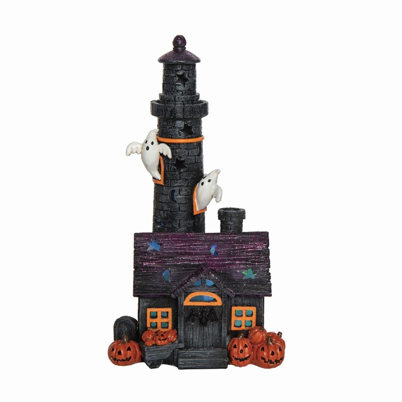 Transpac Resin Light Up Haunted Light House Decor