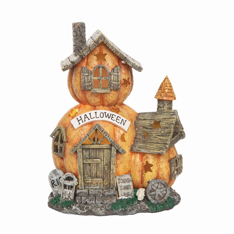 Transpac Resin Light Up Haunted Pumpkin House Decor