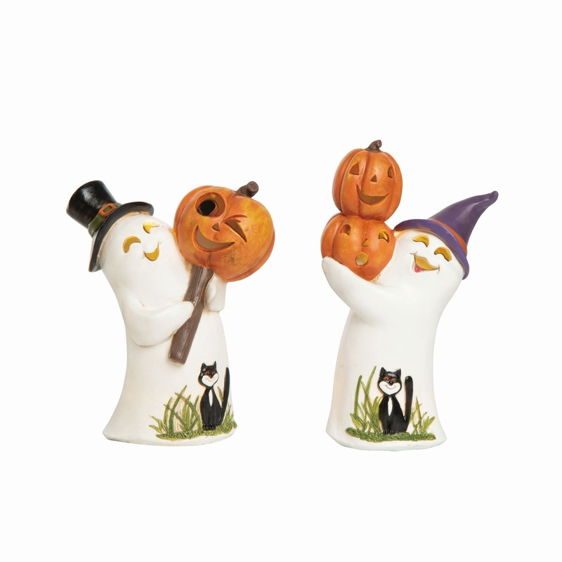 Transpac Resin Light Up Vintage Ghost Decor, Set Of 2, Assortment