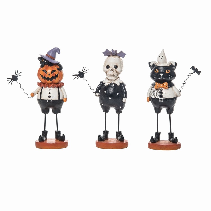 Transpac Resin Vintage Spooky Figurine, Set Of 3, Assortment