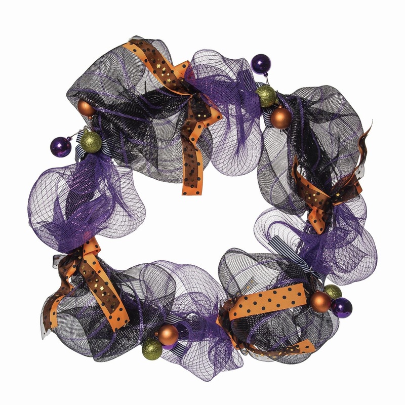 Transpac Ribbon Halloween Wreath