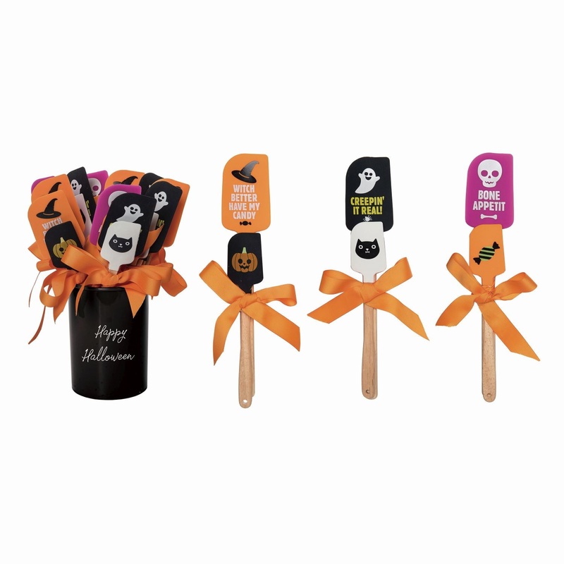 Transpac Silicone Halloween Large/Small Spatula Gift Set, Set Of 12