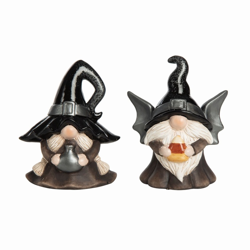 Transpac Terra Cotta Bewitching Gnome Figurine, Set Of 2, Assortment