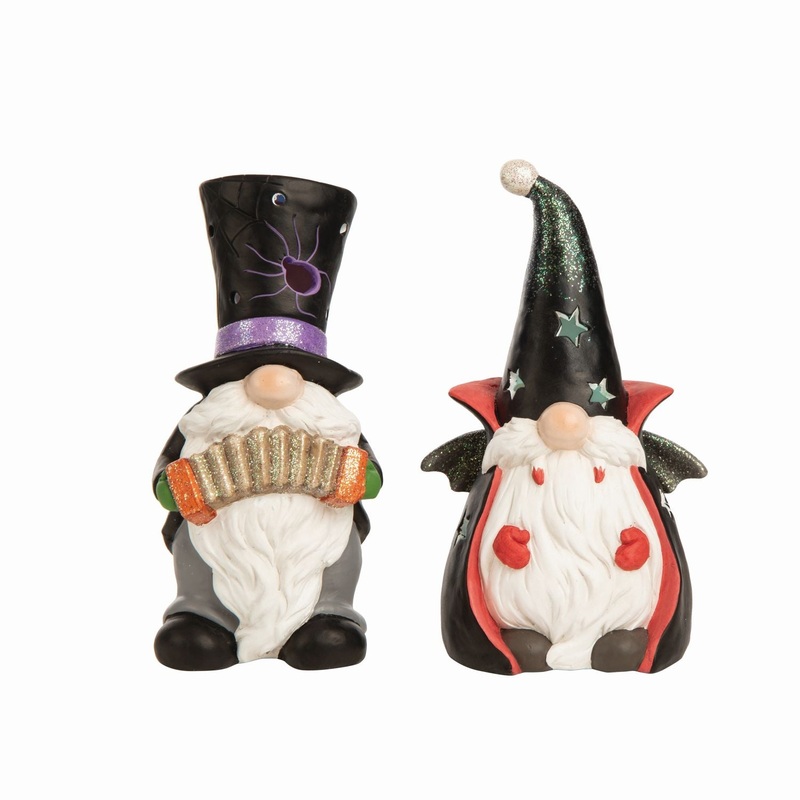 Transpac Terra Cotta Light Up Costume Gnome Figurine, Set Of 2, Assortment