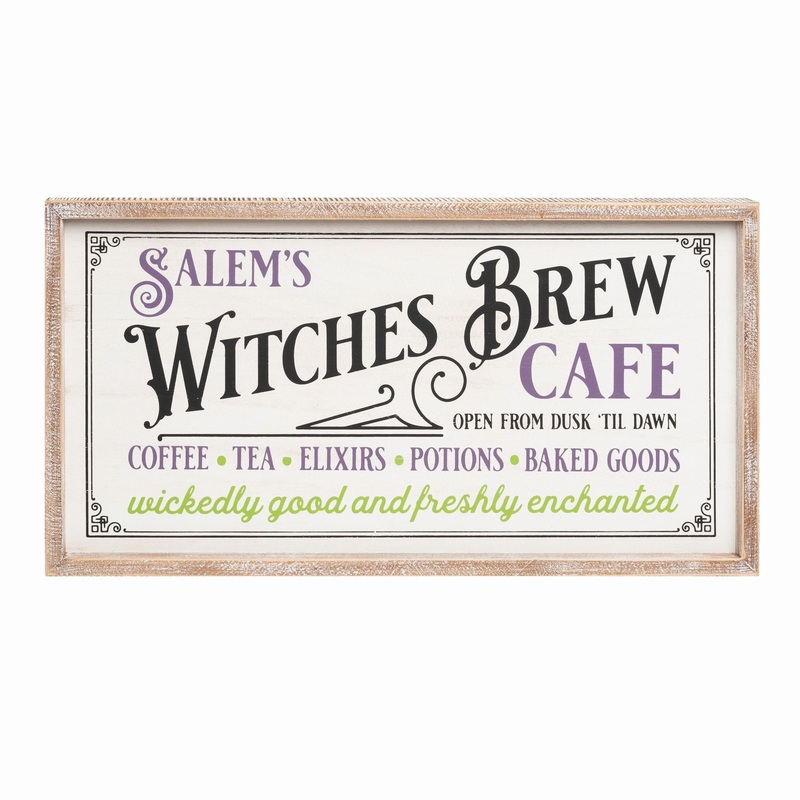 Transpac Wood Embossed Witch Cafe Wall Decor