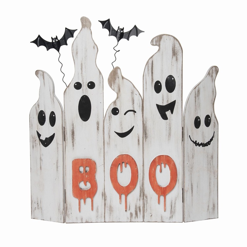 Transpac Wood Ghost Gang Decor Kd