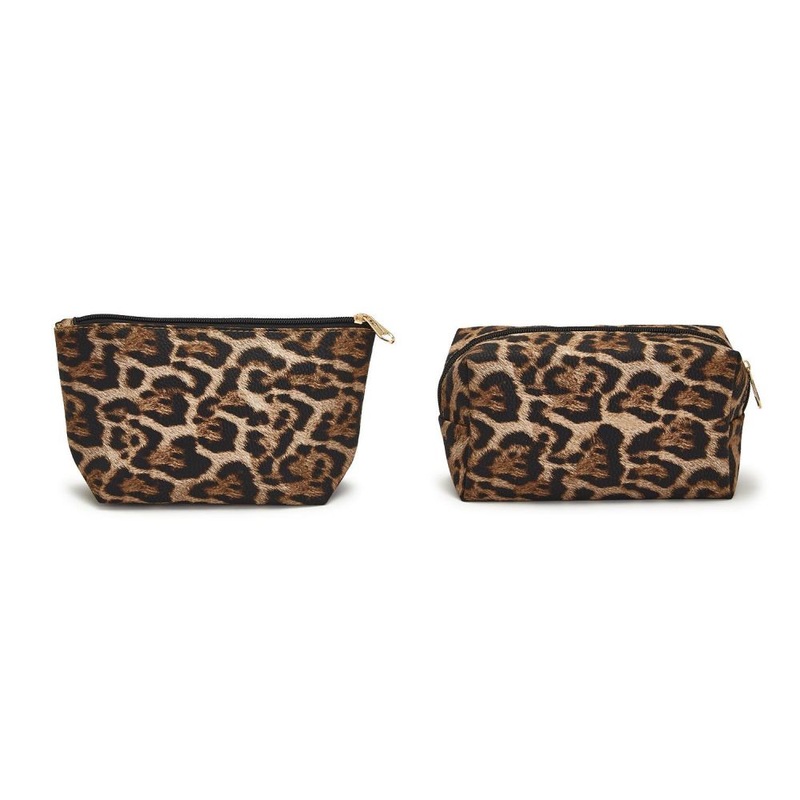 Two’s Company Wild Ones Jaguar Printed Multi Purpose Pouches In Assorted 2 Sizes