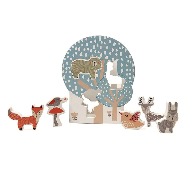 Woodland Friends Shape Sorter in Gift Box Includes: Tree Sorter And 6 Animals