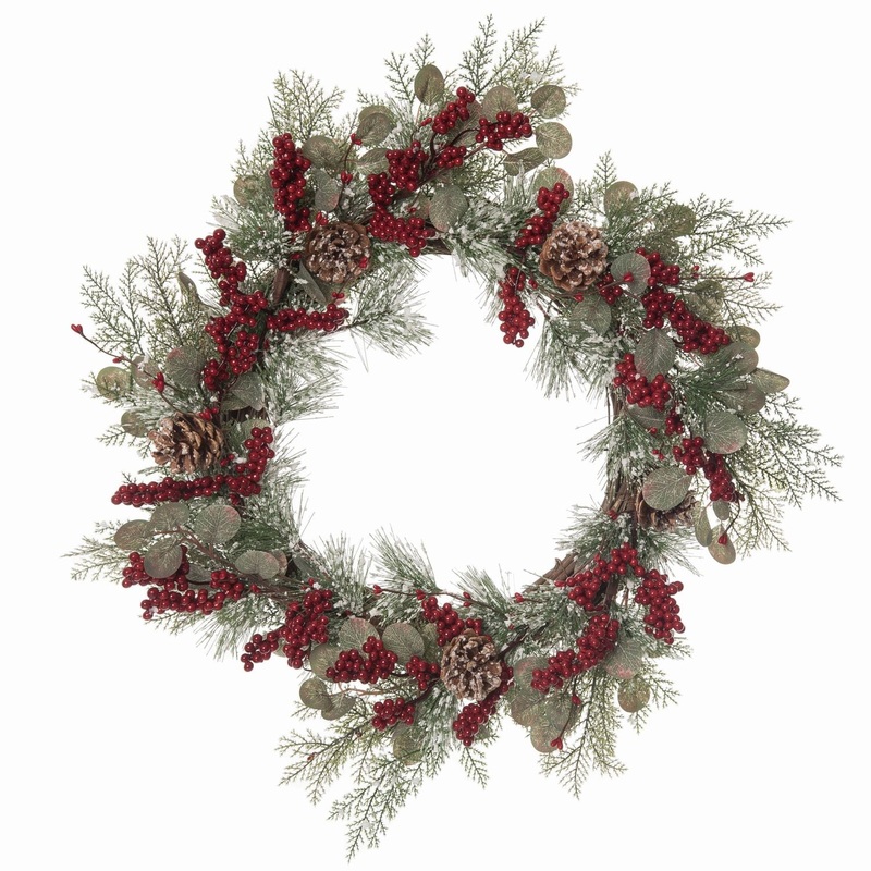 Transpac 24 Eucalyptus Berry Mix Wreath