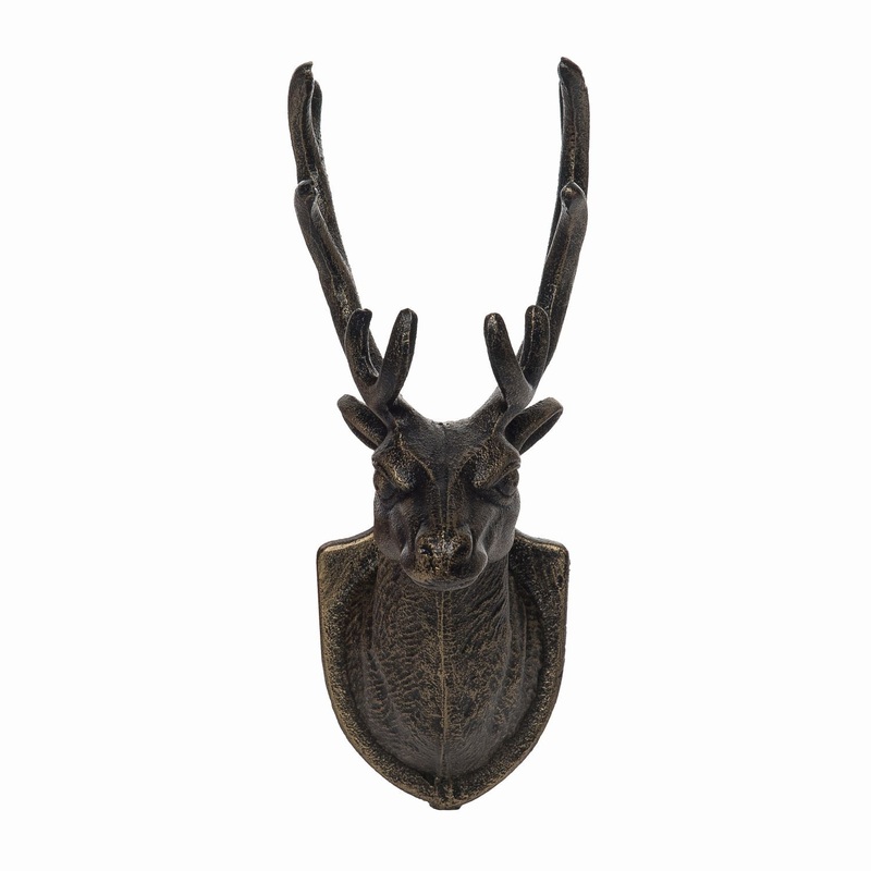 Transpac Cast Iron Neutral Reindeer Wall Decor