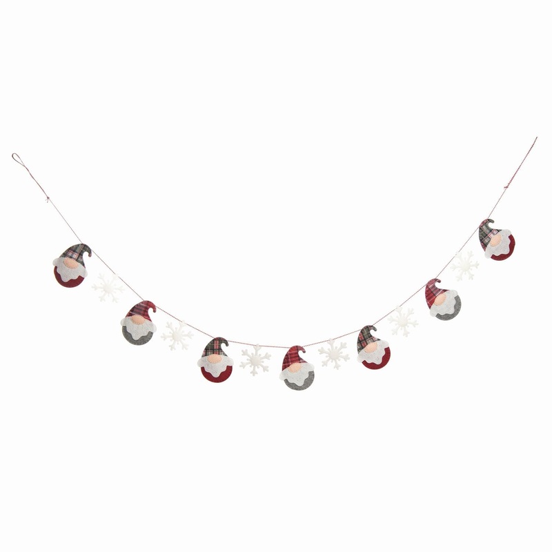 Transpac Felt Holiday Gnome Banner