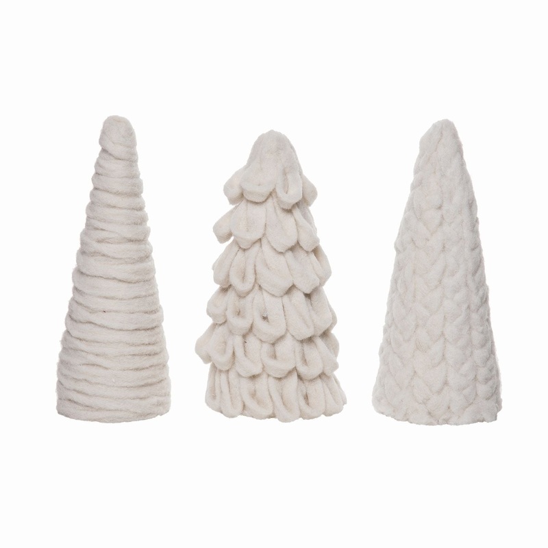 Transpac Knit Texture Tree Decor, Set Of 3, Assortment