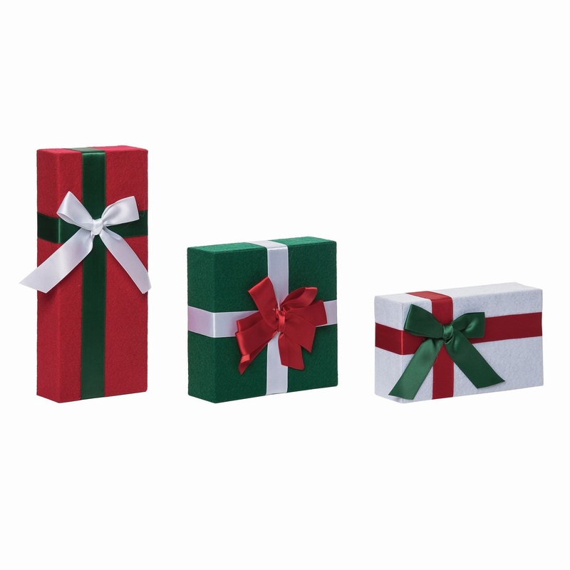 Transpac MDF Faux Gift Block Decor, Set Of 3